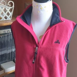 Red Fleece Vest/ black trim